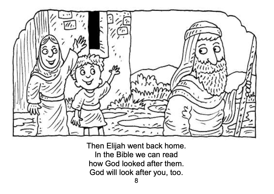 Elijah Is Fed by a Widow coloring page