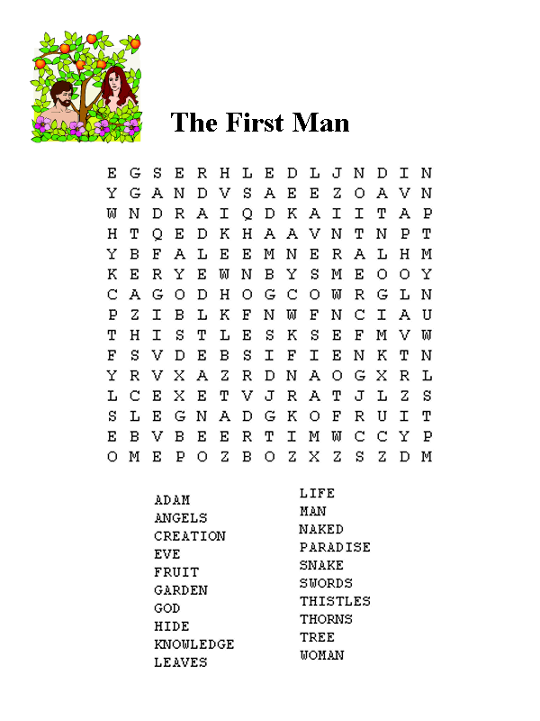 The First Man Word Search