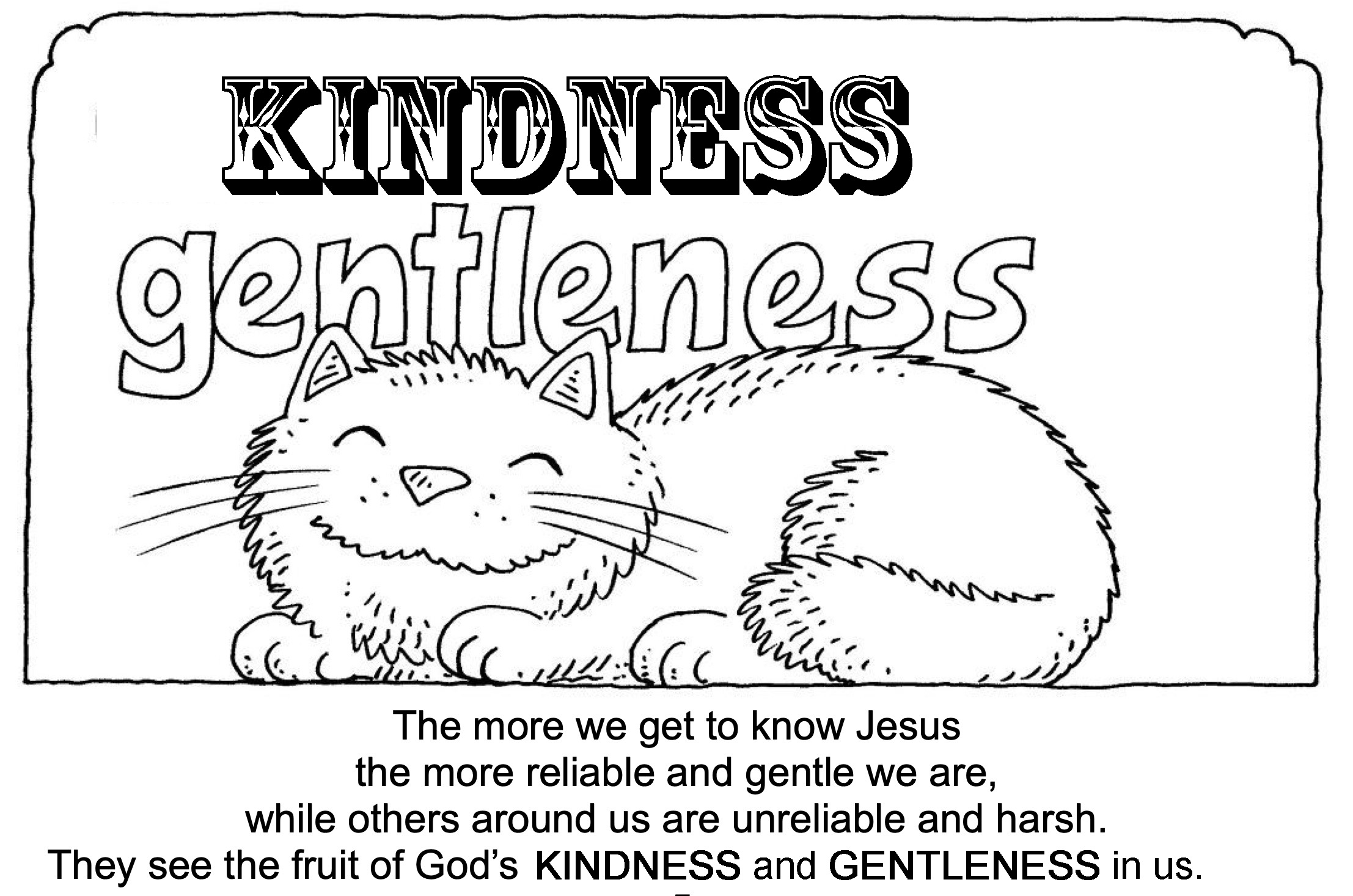 The Fruit of the Spirit is Gentleness Kindness The Beauty and the Beast of the Bible coloring page