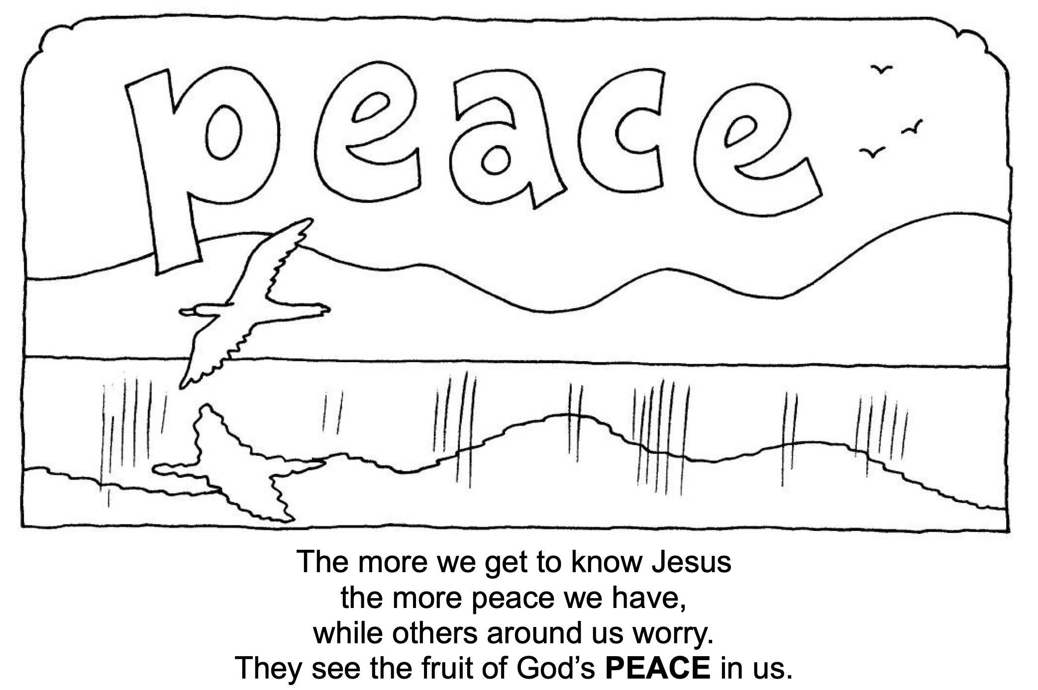 The Fruit of the Spirit is Peace Jesus Calms The Storm coloring page