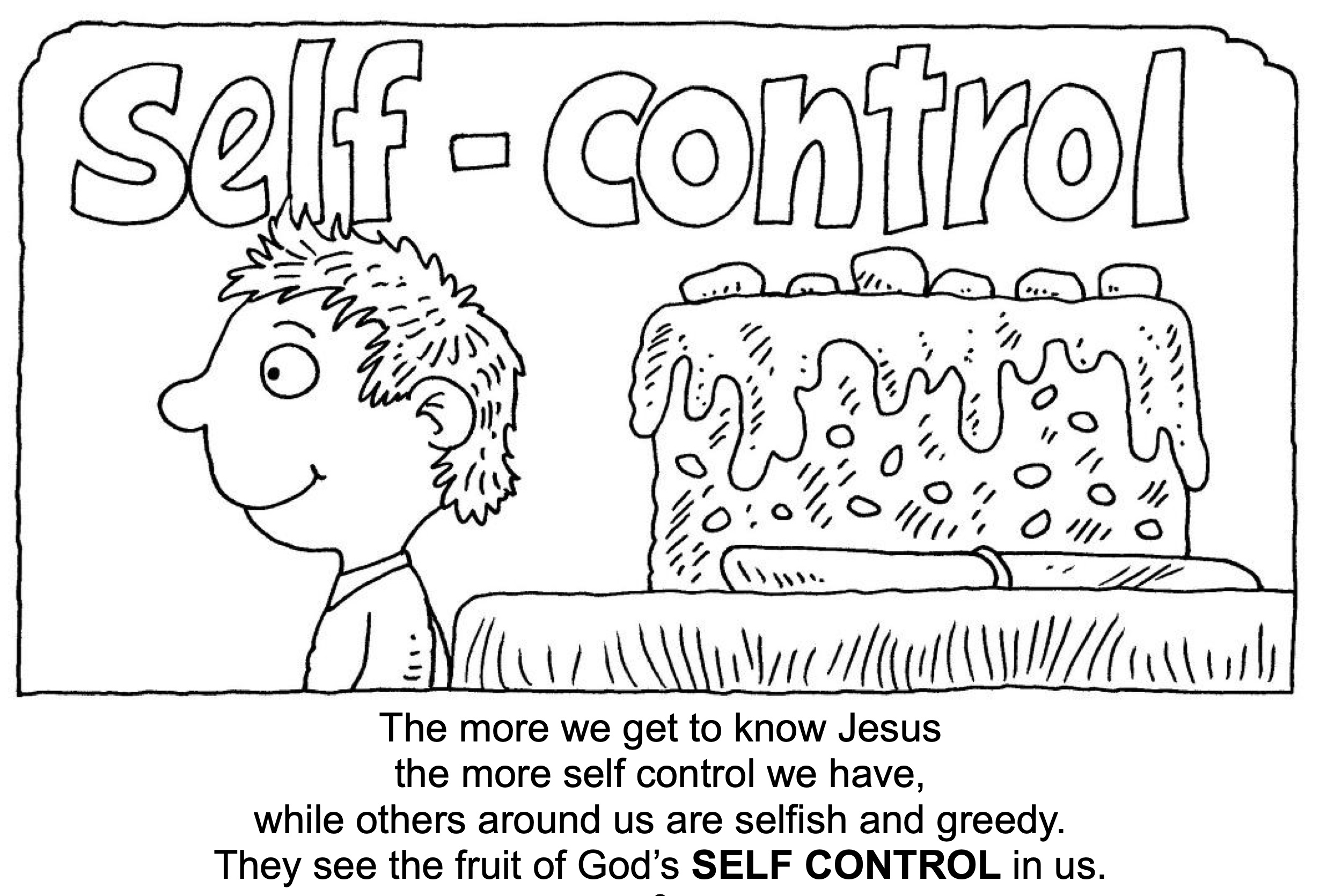 The Fruit of the Spirit Is Self-Control coloring page