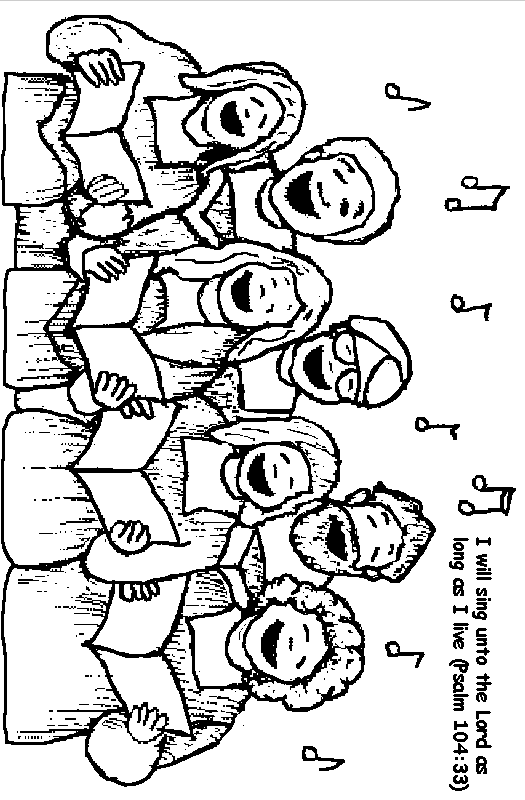 children singing coloring page