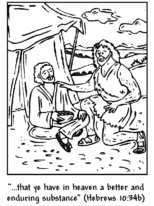 Jacob and Esau Hebrews 10:34b Coloring Page