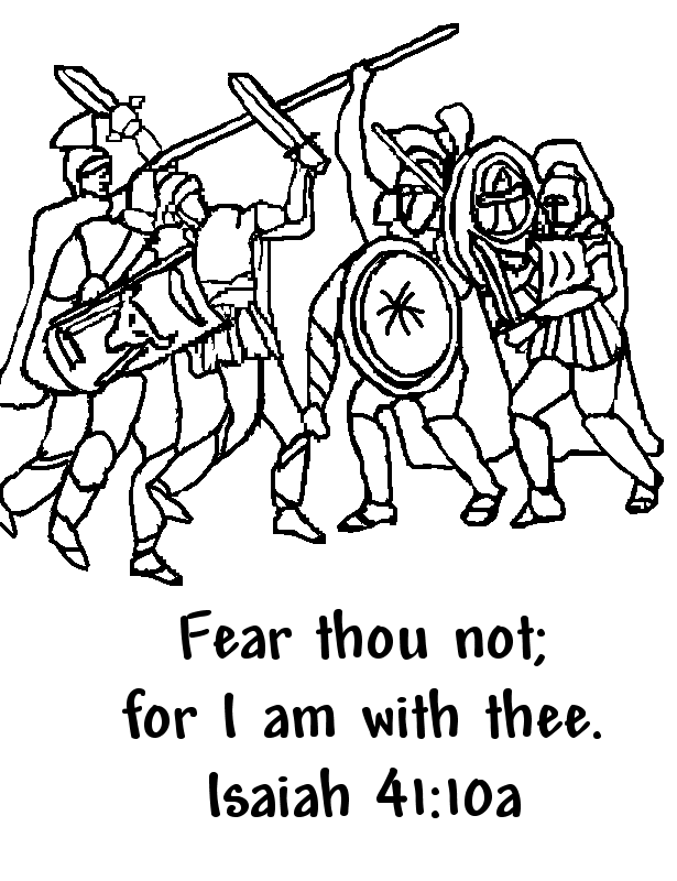 Fear Not Coloring Page for Isaiah 41 verse 10a