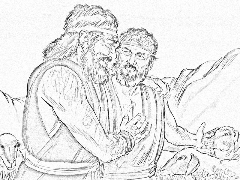 Jacob Part 8 A Glad Reunion Jacob and Esau Meet coloring page