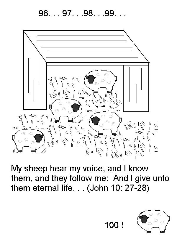 John 10 verse 27 Coloring Page for the Parable of the Lost Sheep