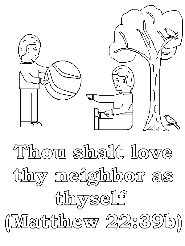 Matthew 22 39b Coloring Page