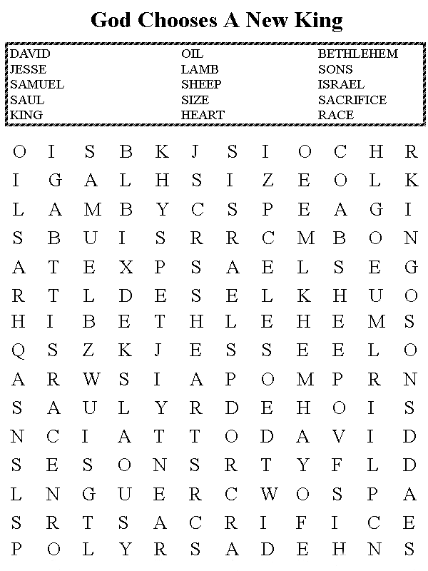 God Chooses a New King Word Search