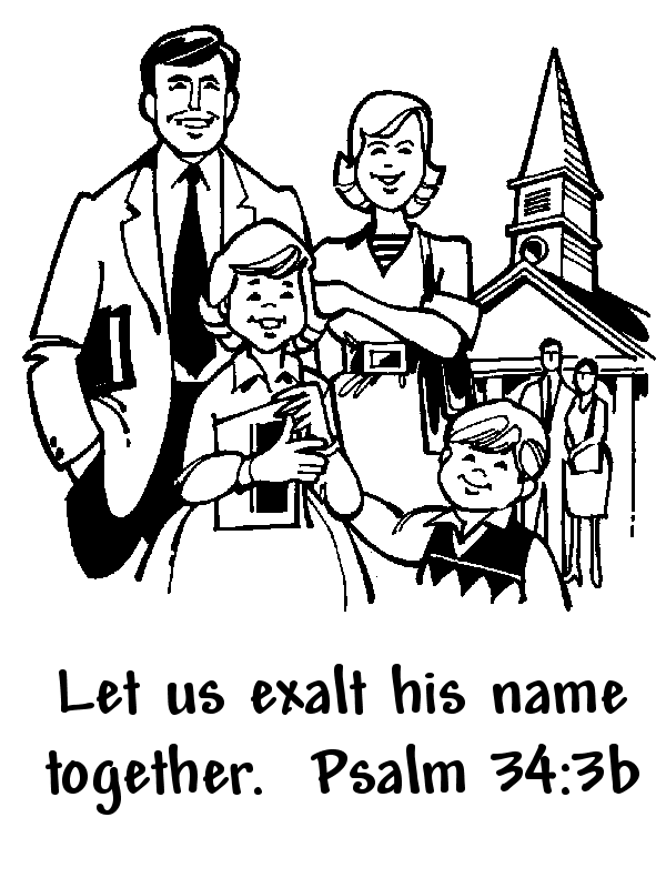 Psalm 34 verse 3b coloring page
