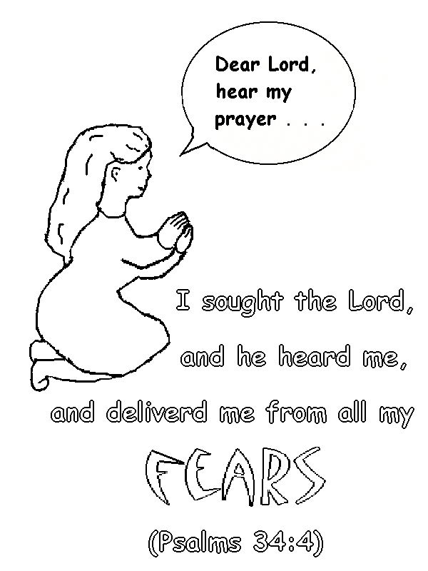 Psalm 34:4 Coloring Page