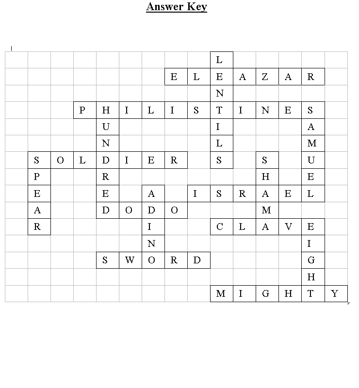 Bean Patch Crossword Puzzle Answer Key
