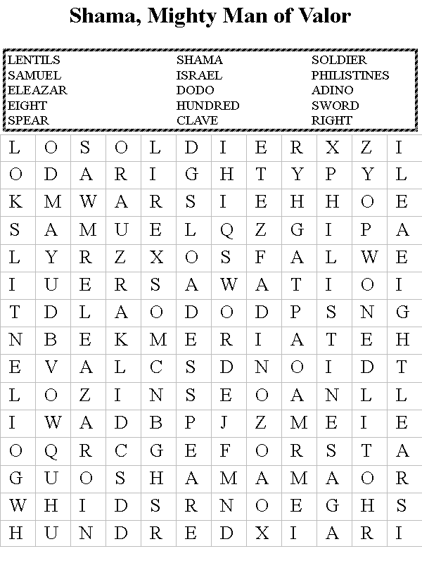 Bean Patch Bible story wordsearch