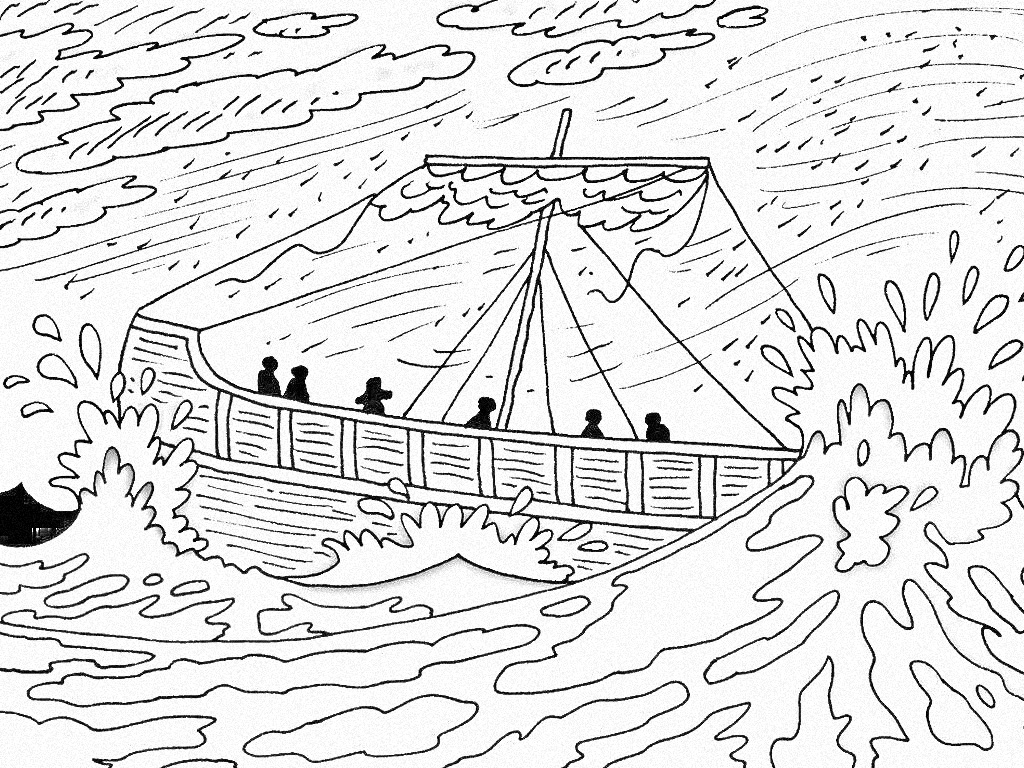 Shipwrecked beginner coloring page