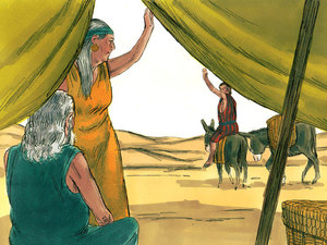 Jacob left his home in Beersheba and was going toward Haran to visit with his Uncle
Laban