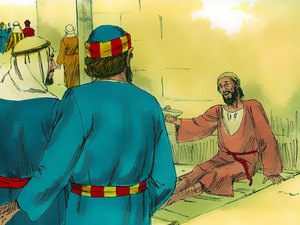 As Peter and John were walking toward the gate of the temple to go inside they saw a man sitting right beside the gate