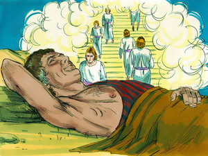Jacob dreamed of a very tall ladder that started on the earth and reached all the way up
into heaven