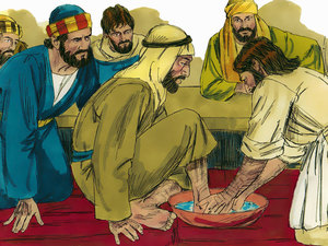 Jesus kneeled down in front of each disciple