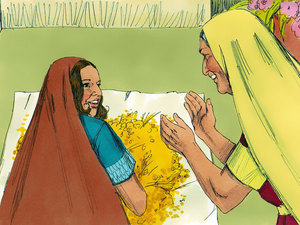 Ruth answered In the fields of Boaz