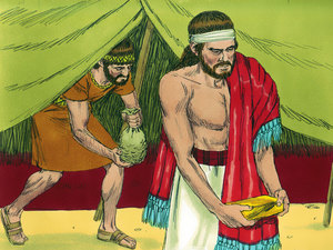 Joshua immediately sent men to find the stolen robe the silver and the gold in Achans tent