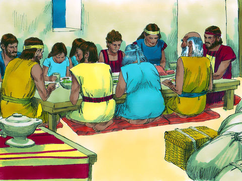 The Hebrews were wide awake and having their Passover feast