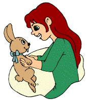 girl with a bunny