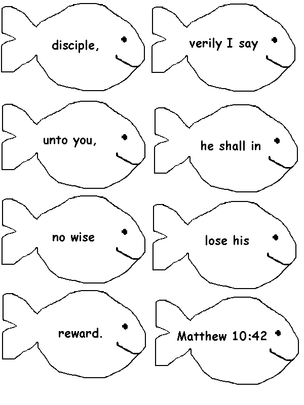 Page two of Matthew 10 42 Cut and Scramble
