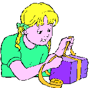 girl opening gifts