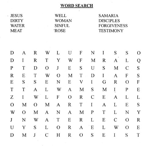 The Woman at the Well Word Search