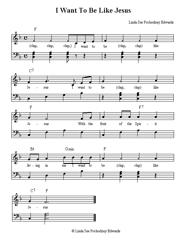 I Want To Be Like Jesus Sheet Music Page