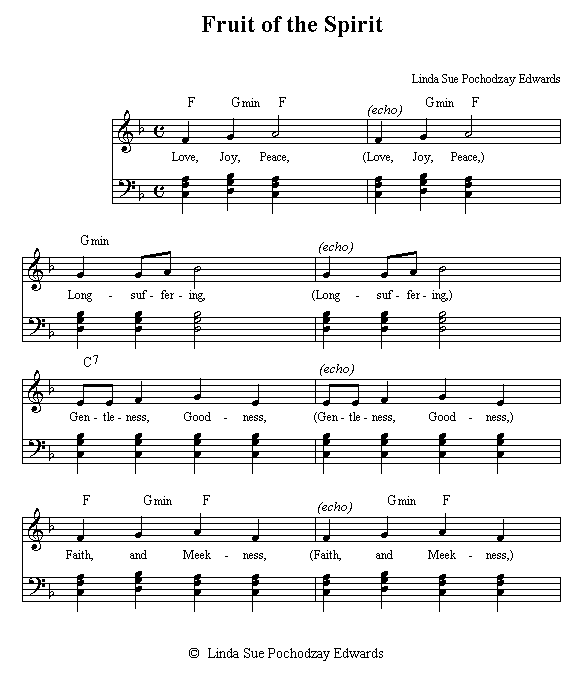 Fruit of the Spirit Sheet Music Page One